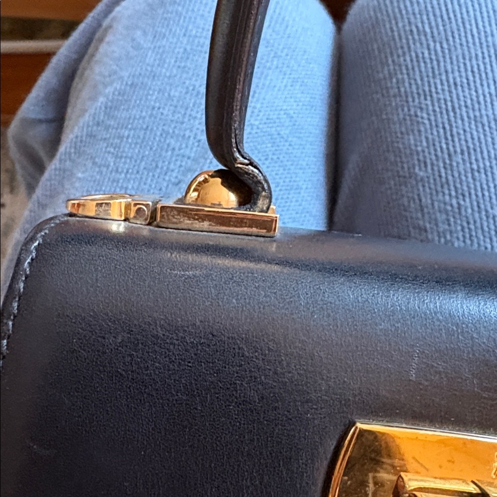 Salvatore Ferragamo black top handle gancini purse - Picture 9 of 14